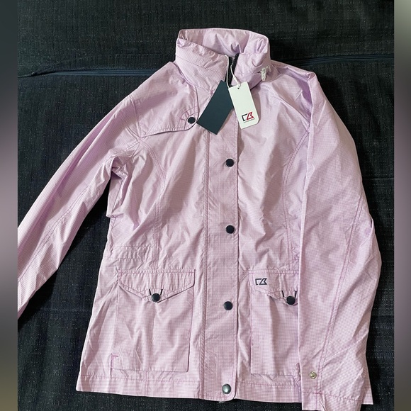 NWT CutterBuck purple gingham wind jacket - Picture 4 of 7